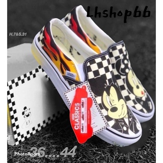 ✔️Vans Slip-on Disney Mickey&amp;Minine✔️ สินค้าพร้อมกลอ่ง เก็บปลายทางได้ รองเท้าผ้าใบVANS