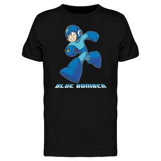 เสื้อยืดผ้าฝ้ายเสื้อยืดลายกราฟฟิก Mega Man capcom สีฟ้าL XL  XXL 3XL