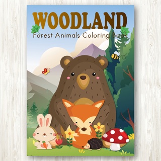 สมุดระบายสีสัตว์ป่า Woodland Animals Coloring Book