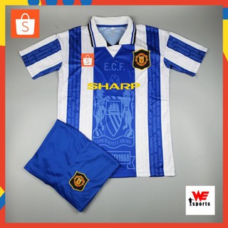 ❤️ชุดบอลแมนยู ย้อนยุค ฤดูกาลปี 1994/1996 (เสื้อ+กางเกง) | MU Blue Y1994/1996❤️