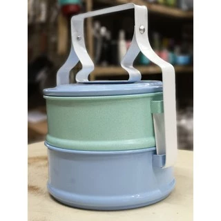 ปิ่นโตเคลือบสี ทรงตรง ขนาด 14 c.m. (ทางร้านเลือกสีให้)