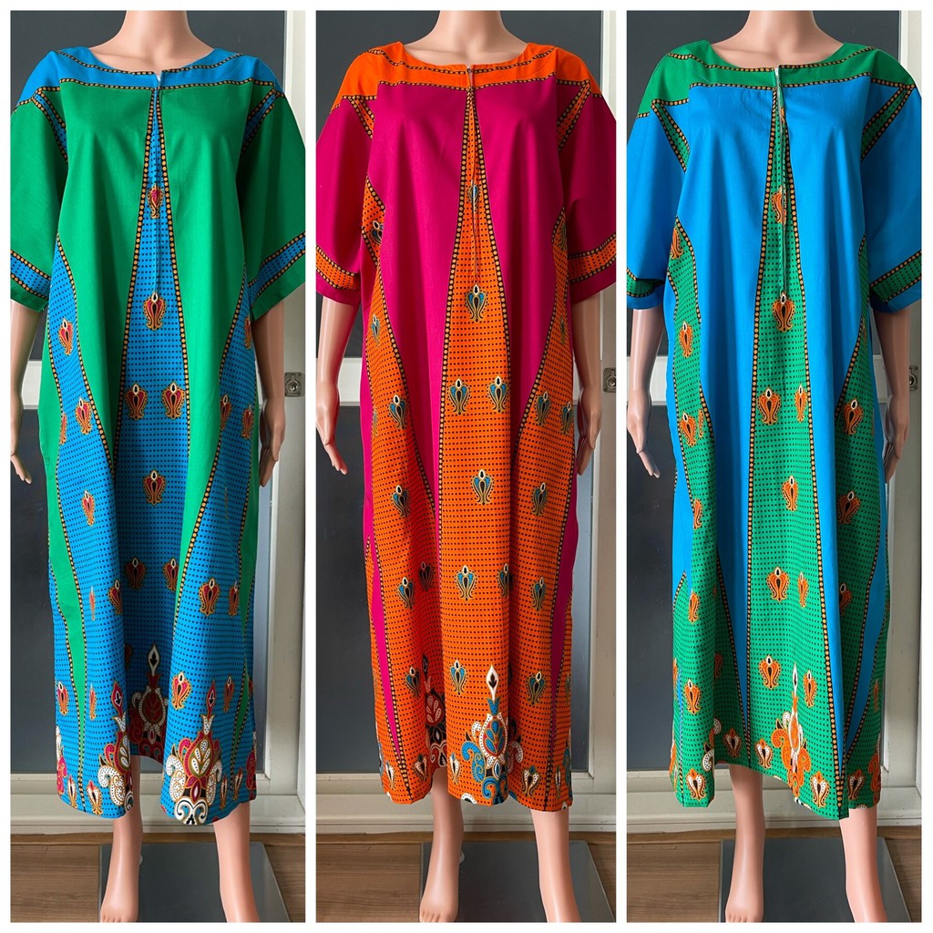 ลายใหม่ ชุด Maxi เดรส Freesize ขนาดใหญ่ XXL อก 56 นิ้ว ยาว 49 นิ้วแบบซิปอก ผ้าคอตต้อนอย่างดี ไม่แข็ง