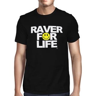 คอลูกเรือเสื้อยืดคอกลมGildan เสื้อยืดผ้าฝ้าย 100% พิมพ์ลาย Raver For Life สําหรับผู้ชาย 1Teeผ้าฝ้ายแท้