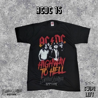 เสื้อยืดผ้าฝ้ายพิมพ์ลายแฟชั่น เสื้อยืด ACDC HIGHWAY TO Hell PERSONIL Builtup Music Band Metal Rock Meeting Rebel Heaven