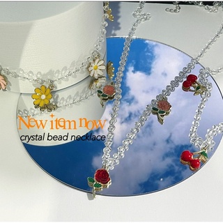 Crystal bead necklace สร้อยคอลูกปัด สร้อยคอคริสตัล สร้อยคอเชอร์รี่