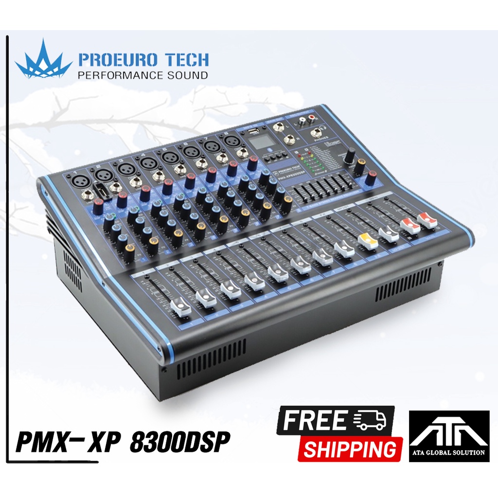 เพาเวอร์มิกซ์เซอร์ PROEUROTECH PMX-XP 8300DSP มิกซ์ ส่งฟรี มิกเซอร์ เพาเวอร์มิกซ์ PMX XP 8300 DSP เครื่องเสียง