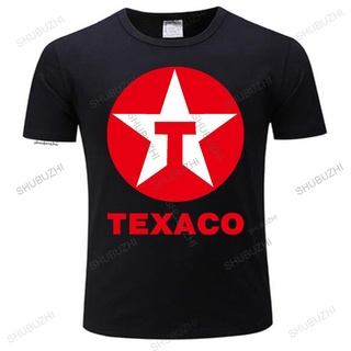 GILDAN 【Chic Tops】เสื้อยืด ผ้าฝ้าย 100% พิมพ์ลายโลโก้ Texaco Oil สีดํา หรูหรา สําหรับผู้ชายS-5XL