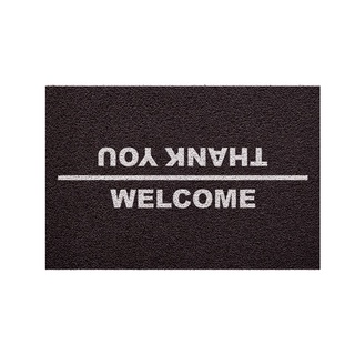 [MT01-00000043] พรมเช็ดเท้า พรมดักฝุ่น ลาย welcome/thank ดำ สั้น 40x60 ซม