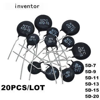 ตัวต้านทานความร้อน Ntc 5D-7 5D-9 5D-11 5D-13 5D-15 5D-20 20 ชิ้น