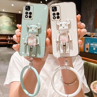 เคสโทรศัพท์มือถือ ลายหมี สีแคนดี้ พร้อมขาตั้ง สําหรับ Xiaomi Redmi Note10 Note10s Note9 Note9s Note9 Pro Note8 Note8 Pro