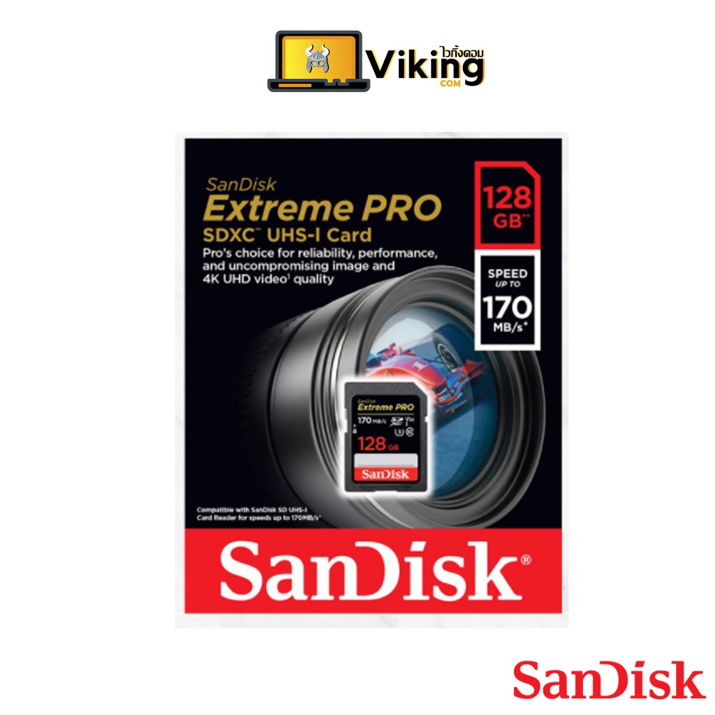 128GB Extreme Pro microSDXC UHS-I Card 170MBs sandisk (เมมโมรี่การ์ด)
