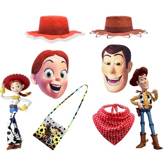 Toy 4 Story Woody Tsui หน้ากากหมวก Sacrf กระเป๋าสะพายไหล่ เครื่องแต่งกายคอสเพลย์