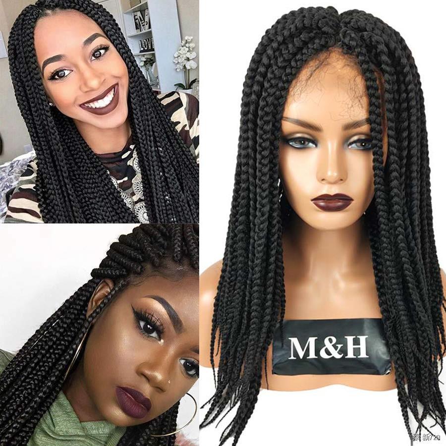 box braids with color in the front