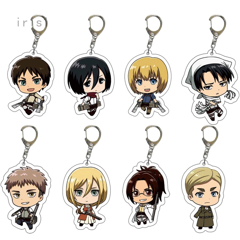 พวงกุญแจอะคริลิค ลายการ์ตูนอนิเมะ Attack on Titan Q Version
