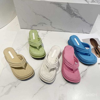 ♥S MissPrivate Customization♥【Pre-Sale】Flip-Flops Womens Shoes Candy Color Platform Slippers Summer Outer Wear2021New Y