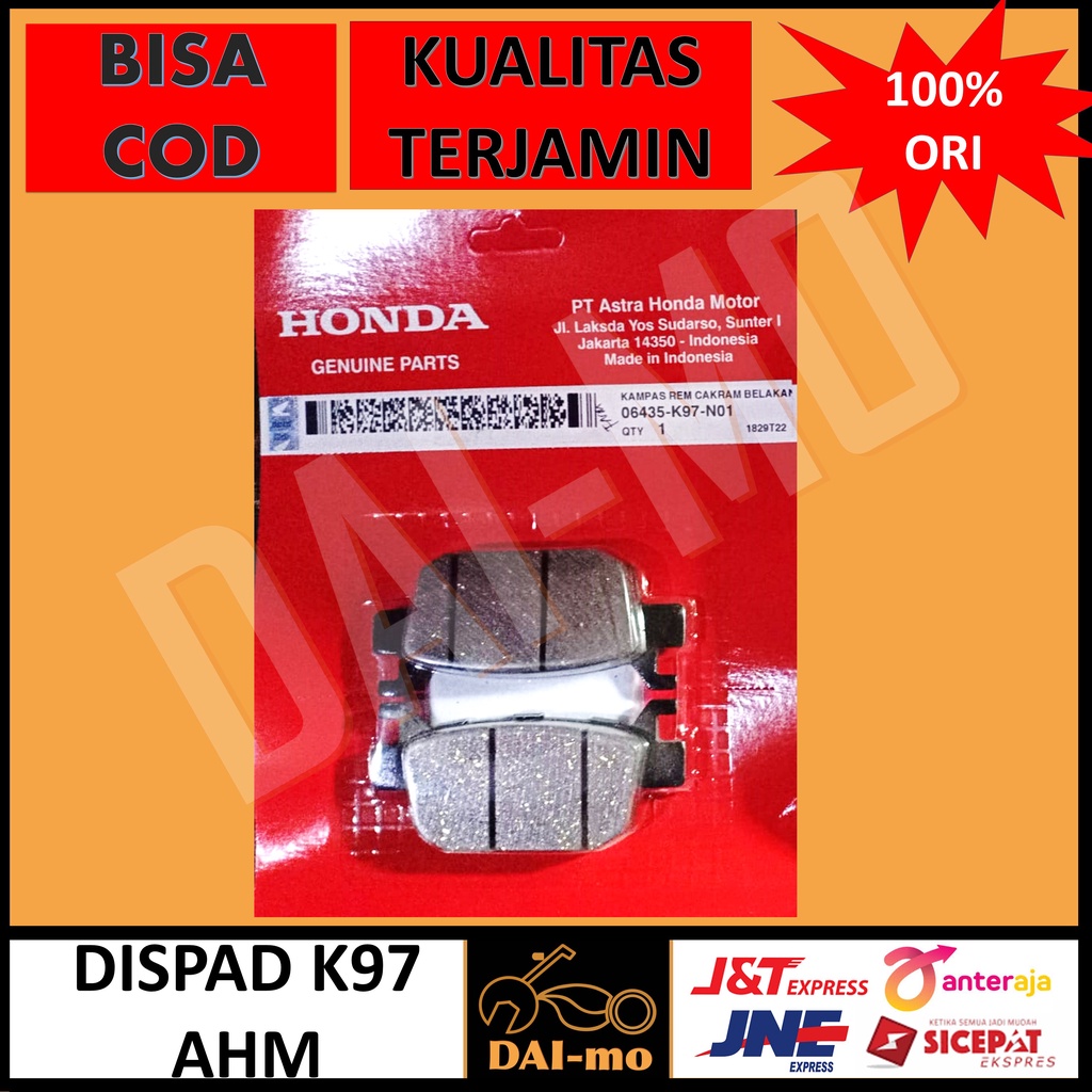 ด้านหลัง Dispad PCX AHM ผ้าเบรคหลัง PCX AMH Honda อะไหล่แท้ Original 06435-K97-N01