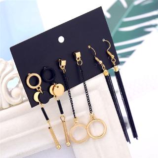 Fashion Mixed Irregular Round Earrings Set Simple Geometric Stud Earrings for Women Long Tassel Earrings Brincos Punk Earrings