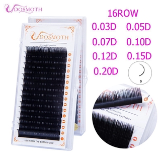 DOSMOTH 16row False eyelashes 0.03-0.20D ขนตา ขนตาปลอม Mink soft lashes Extension Synthetic mink 0.20 stiff