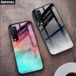 Auroras เคสโทรศัพท์มือถือกระจกนิรภัยสําหรับ Vivo Y20 2020 Y20S Y12S Y72 5G เคส