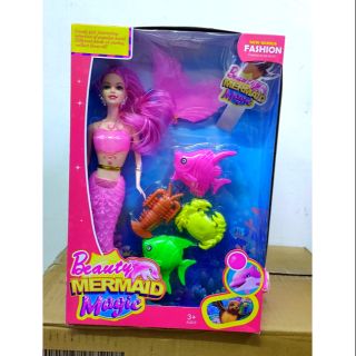 ตุ๊กตาบาร์บี้นางเงือก Barbie mermaid with sea animals