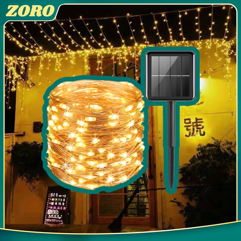 ZR ไฟ led ไฟกระพริบ ดวง 200ดวง ไฟตกแต่งห้อง ไฟแต่งห้อง ไฟเส้น led ไฟแต่งสวน ไฟหิ่งห้อย ไฟปีใหม่ โคมไฟโซล่าเซล กันน้ำ