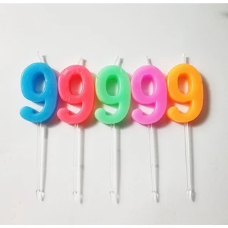 เทียนวันเกิดตัวเลข0-9 หลากสี พร้อมถาดรองน้ำตาเทียน(4)