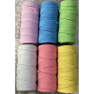 เชือกถัก Macramé cotton yarn ขนาด 3 mm.ความยาว100เมตร น้ำหนัก 300 กรัมมีแกนกลาง