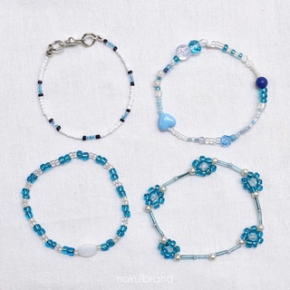 (สั่งทำ 1-2 วัน) 💙 𝓑𝓵𝓾𝓮 𝓸𝓬𝓮𝓪𝓷 𝓫𝓮𝓪𝓭 𝓫𝓻𝓪𝓬𝓮𝓵𝓮𝓽 สร้อยข้อมือลูกปัดโทนฟ้า
