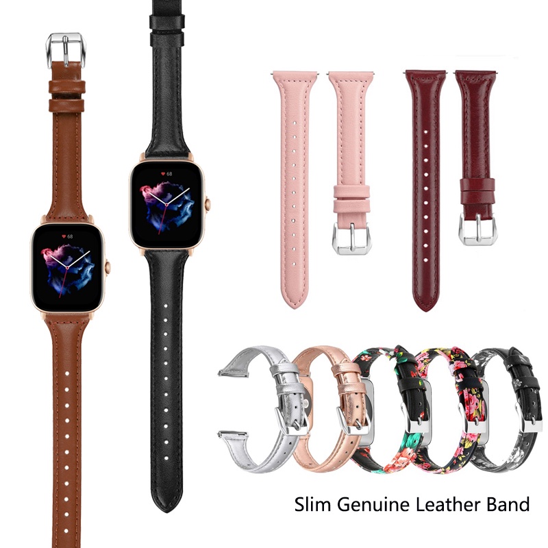 สายนาฬิกาข้อมือหนังแท้ 20 มม. สําหรับ Huami Amazfit GTS 4 GTS3 GTS 2e GTS2 mini Bip 3 Pro Lite S U P