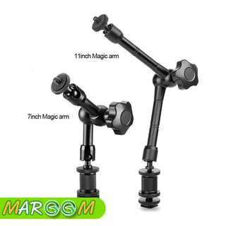 แขนจับอเนกประสงค์ Magic Arm 7" และ 11" ตัวต่อเพิ่มอุปกรณ์เสริมกล้อง สกรู 1/4 นิ้ว ใช้ได้ทั้ง กล้อง, LED, จอ Monitor, Mic