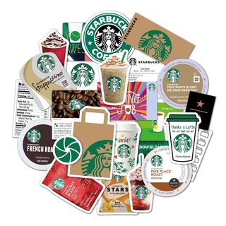 สติกเกอร์ กันน้ํา ลาย Starbucks McDonalds MUJI Tide Brand สําหรับติดตกแต่งกระเป๋าเดินทาง คอมพิวเตอร์ จํานวน 25 ชิ้น