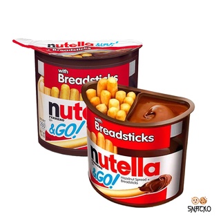 Nutella &amp; Go Chocolate นูเทลล่า แอนด์ โก บิสกิตแท่งพร้อมครีมโกโก้ ผสมเฮเซลนัทบด 52 กรัม