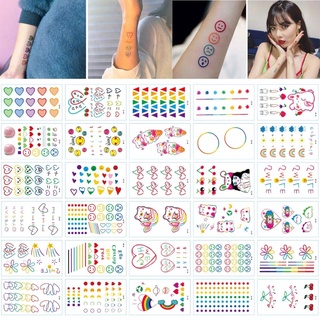 แทททู tattoo การ์ตูน ลายน่ารัก หัวใจ ดอกไม้ (N-01 - N-50)