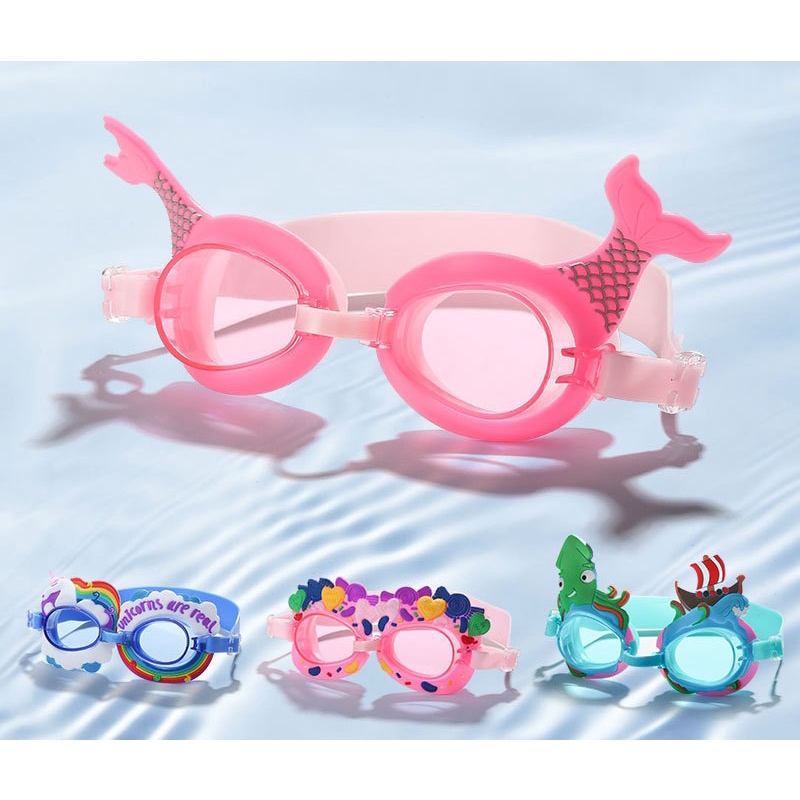 jqk แว่นตาว่ายน้ำเด็กลายการ์ตูน น่ารักๆ มี 5 สี ให้เลือก รุ่น H014-H017