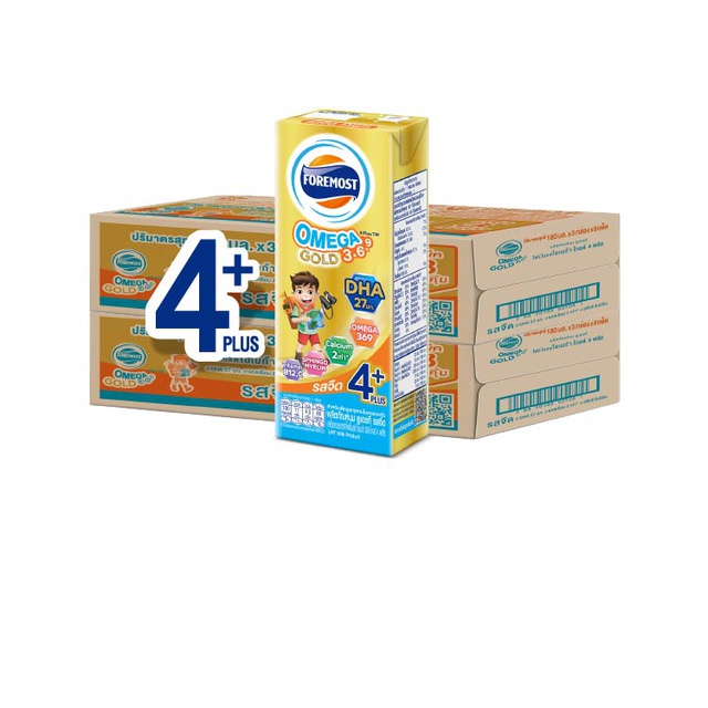 [ขายยกลังx2] โฟร์โมสต์ยูเอชที โอเมก้า 3,6,9 โกลด์ 4 พลัส รสจืด180 มล. (3 กล่อง x 8 แพ็ค) 24 กล่อง