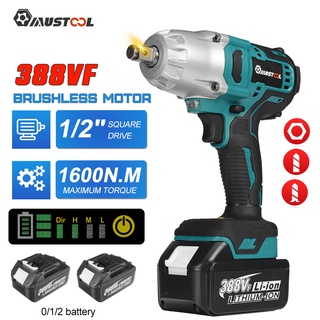 ประแจไขควงกระแทกไฟฟ้า ไร้สาย 1/2 นิ้ว 1600N.M สําหรับแบตเตอรี่ Makita 18V