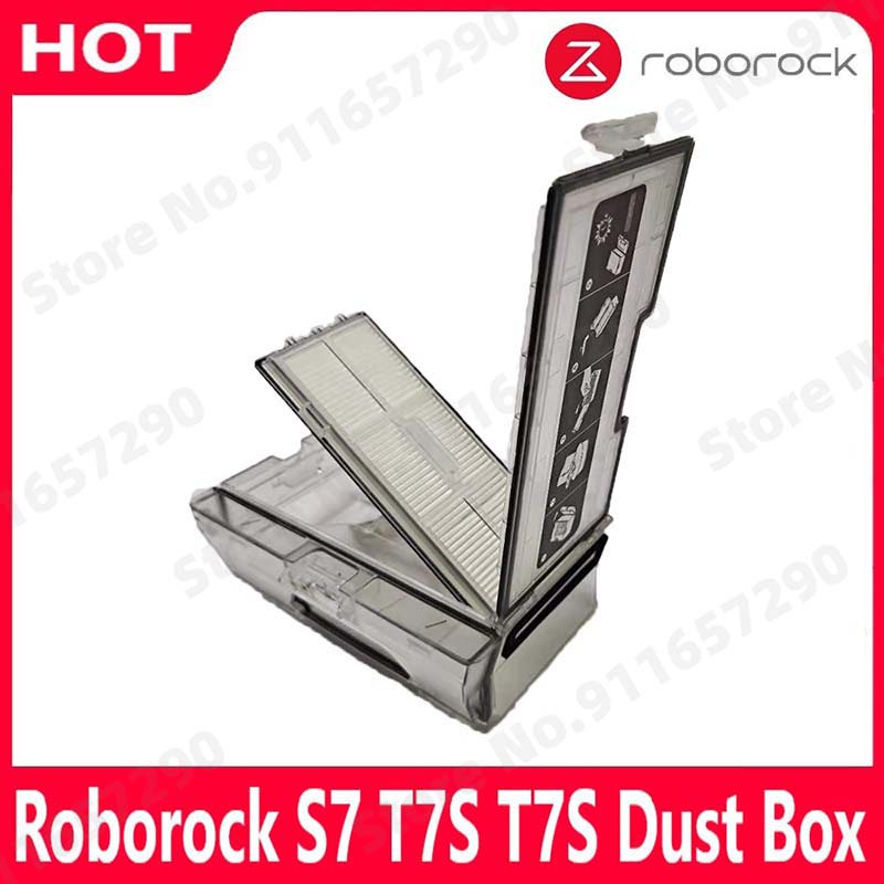 Roborock S7 S70 S75 อุปกรณ์เสริมกล่องฝุ่นพร้อมตัวกรองอะไหล่หุ่นยนต์เครื่องดูดฝุ่นอะไหล่