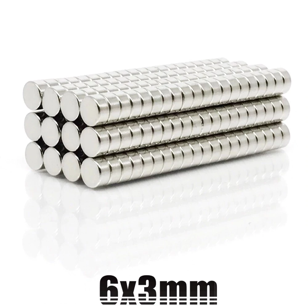 10ชิ้น แม่เหล็กแรงสูง 6x3มิล Magnet Neodymium 6x3mm แรงดูดสูง แม่เหล็ก กลมแบน 6*3mm แม่เหล็กนีโอไดเมียม 6x3มิล