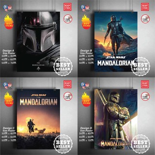 สติกเกอร์โปสเตอร์ Star Wars The Mandalorian (Dark) สําหรับตกแต่งผนัง