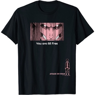 เสื้อยืดอินเทรนด์ผู้ชายอินเทรนด์ผู้หญิงเสื้อยืด พิมพ์ลาย You are All Free Attack on TitanS-3XL