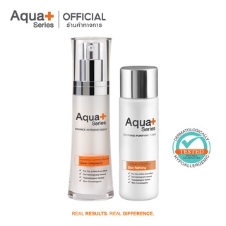 [AQUA9 ลด 130.-] AquaPlus Radiance-Intensive Essence 30 ml. &amp; Soothing-Purifying Toner 50 ml. โทนเนอร์ และเอสเซนส์