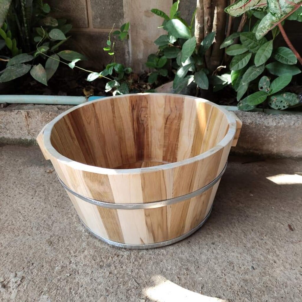 อ่างไม้ (ขนาด35x19cm ใส่น้ำไม่ได้) ถังไม้อเนกประสงค์