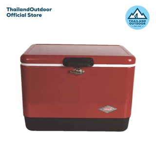 Coleman ถังน้ำแข็ง Cooler ขนาด 54 Qt/ 51 L Stainless Steel Belted Cooler red 3000006615