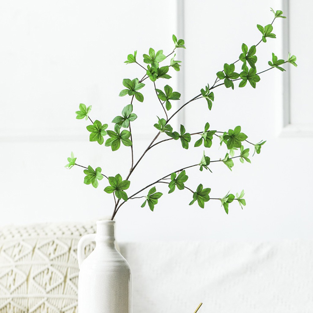 อุปกรณ์ ใบไม้ปลอม Fake Plant Pentagonal Leaves Long Branches สวน