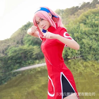 [เสื้อผ้าผู้หญิง Cos] พร้อมส่ง วิกผมคอสเพลย์ การ์ตูนนารูโตะ Sakura Haruno Sakura 1st Generation