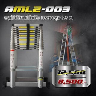 Multi-X บันไดอลูมิเนียมทั้งตัว ยืดหดได้ ทรงเอ 3.8 เมตร ทรงพาด 3.8 เมตร พับเก็บ ladder aluminium รุ่น AML2-003 ( สีเทา )