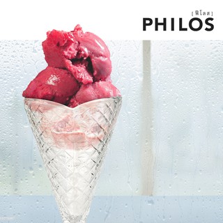 แก้วไอศครีมทรงสูง สีใส ลายวาฟเฟิล | Philos , Miss etoile Glass Tall Waffle : GL030