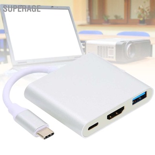 Superage 4K 3 In 1 Type』C Docking Station To Hdmi อะแดปเตอร์เชื่อมต่อสายเคเบิ้ล / Usb/Pd หลายพอร์ต