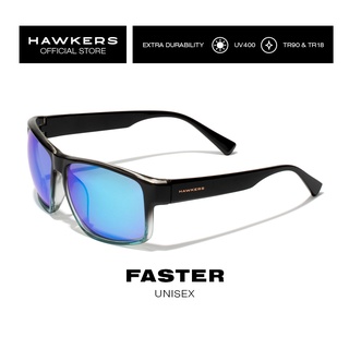 HAWKERS Fusion Clear Blue FASTER Sunglasses for Men and Women, unisex. UV400 Protection. Official product designed in Spain 110004