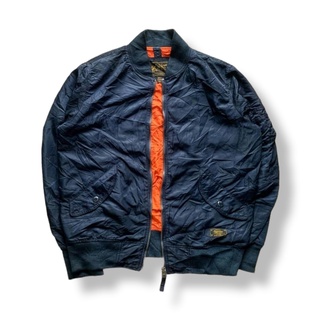 WHO.A.U Navy Blues Bomber Jacket รอบอก 47”